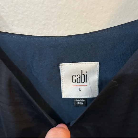 Cabi Handy Cami Navy Blue Flutter Sleeve V-Neck Top Tank Women’s Size Large - Picture 3 of 6